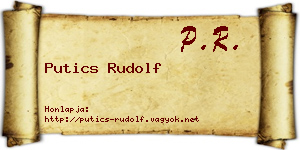 Putics Rudolf névjegykártya